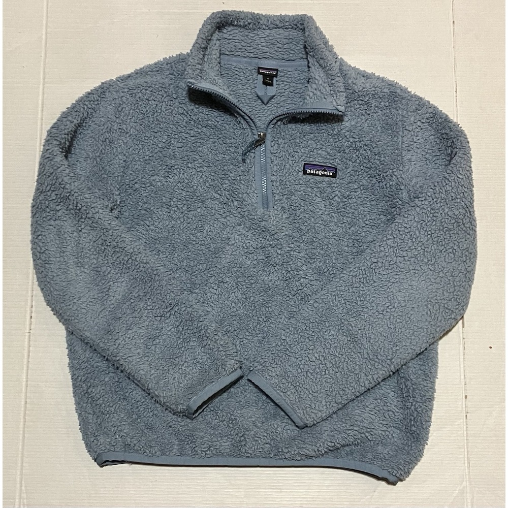 Patagonia Los Gatos Quarter Zip Fleece Jacket Women's Size Small Sky blue Sherpa